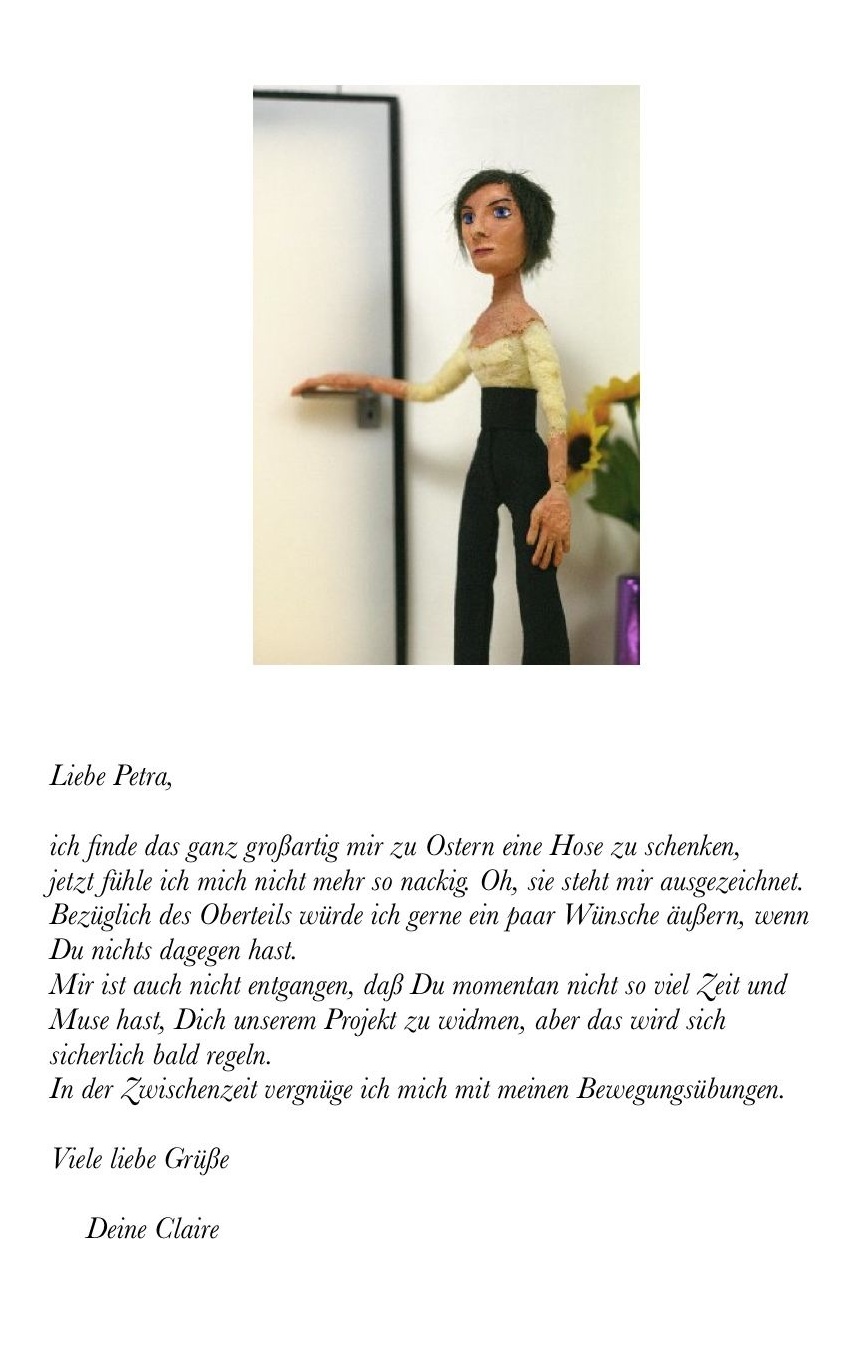 Brief von Claire an Petra